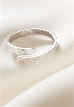 I Am Enough Affirmation Ring Silver