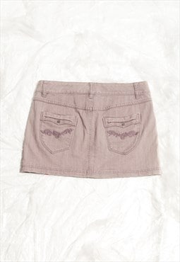 Vintage Y2K Mini Skirt in Grey Denim