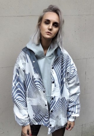 REVERSIBLE LOOSE OVERSIZE ZEBRA PRINT THIN COTTON JACKET