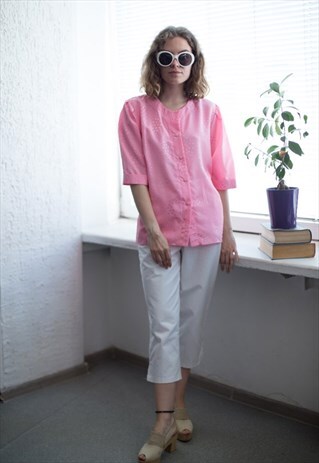 VINTAGE 80'S PINK BUBBLE PATTERNED TOP