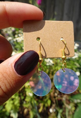 GOLD IRIDESCENT SEQUIN EARRINGS