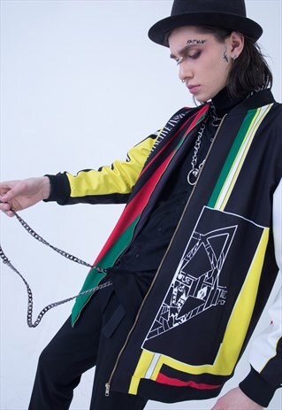 WATERPROOF PRINT BOMBER JACKET