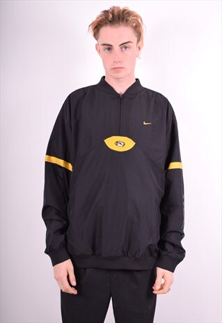 ADIDAS MENS VINTAGE PULLOVER JACKET XL BLACK 90'S