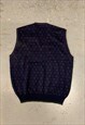 VINTAGE ABSTRACT KNITTED VEST JUMPER FUNKY PATTERNED KNIT