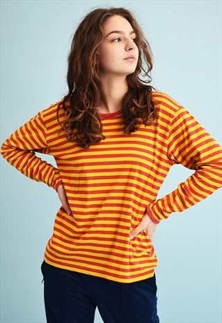90'S RETRO MARIMEKKO STRIPED PRINT TEEN TOP