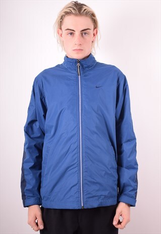 NIKE MENS VINTAGE TRACKSUIT TOP JACKET SMALL BLUE 90S