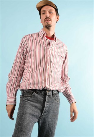 RETRO PINK STRIPED SHIRT