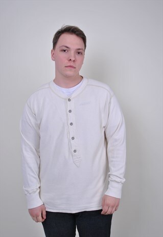 VINTAGE LEVIS HERITAGE BUTTONS WHITE SWEATSHIRT