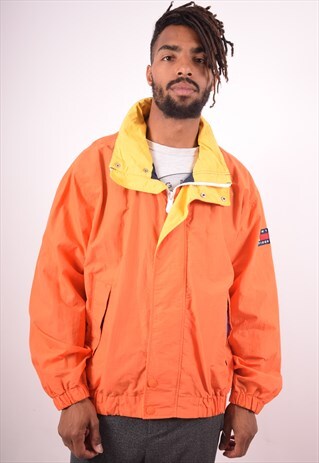TOMMY HILFIGER MENS VINTAGE JACKET LARGE ORANGE 90S