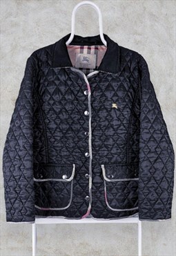Burberry Nova Check Black Quilted Jacket Cotton Medium