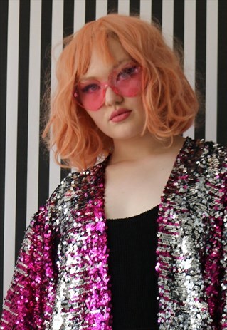 HEART SHAPED RIMLESS TINTED SUNGLASSES IN PINK