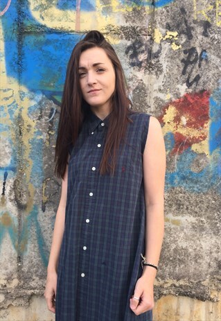 VINTAGE RALPH LAUREN CHECKED SHIRT DRESS