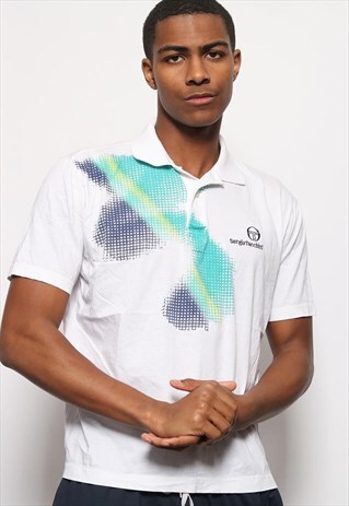 VINTAGE SERGIO TACCHINI LOGO POLO SHIRT WHITE