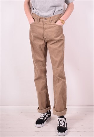 LEVI'S 517 MENS VINTAGE CORDUROY TROUSERS W34 L36 KHAKI 90S