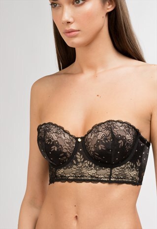 DETACHABLE BRA WITH FLORAL LACE IN B AND C CUPS