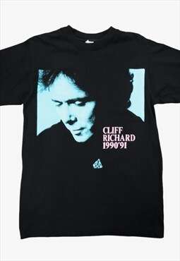 Vintage 90s Cliff Richard Tour 1990-1991 T-Shirt Black M