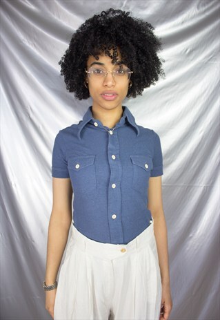 NAVY UNISEX 70S POLO