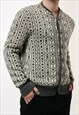 WOOL SCANDI NORDIC VINTAGE KNITWEAR BUTTONS UP SWEATER 18008