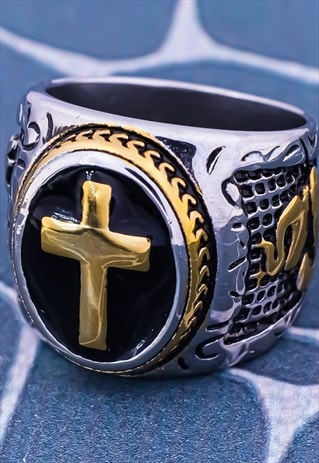 Mens Christian Holy Cross Prayer Ring Womens Rings