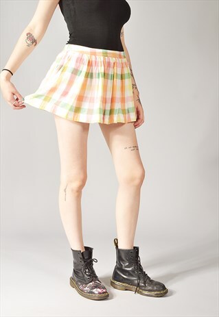 VINTAGE CHECKED SKIRT MULTICOLOURED