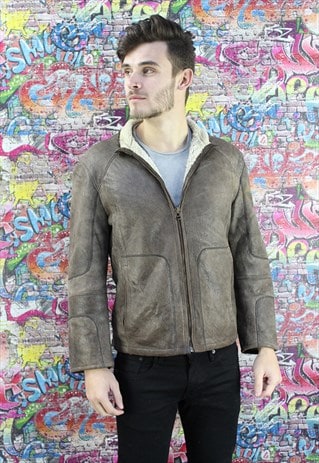 VINTAGE AVIATOR/FLYING JACKET. SHEARLING SHEEP SKIN. UNISEX.