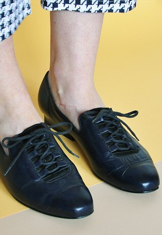 80S INDIGO LEATHER OXFORD BOOTIES