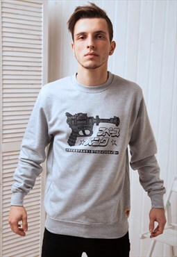 Japanese Ray Gun Sweatshirt Blaster Jumper Retro Jumper Men