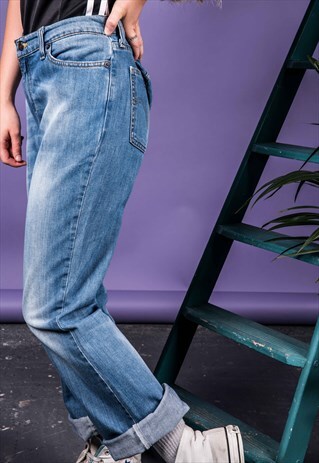 VINTAGE LEVI'S BLUE PAINT MOM JEANS