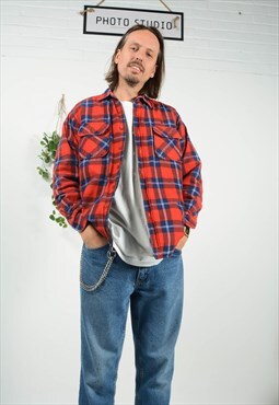 Vintage 90s Shacket Red Flannel Plaid