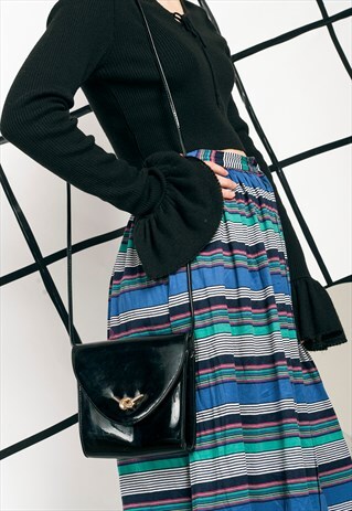 80S VINTAGE VEGAN PATENT LEATHER BAG