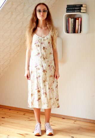 BEIGE PASTEL FLORAL DRESS