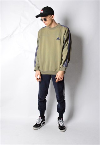 VINTAGE 90S KHAKI ADIDAS SWEATSHIRT