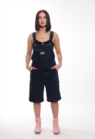 CUTE 'BRODY' VINTAGE BLACK DENIM DUNGAREES