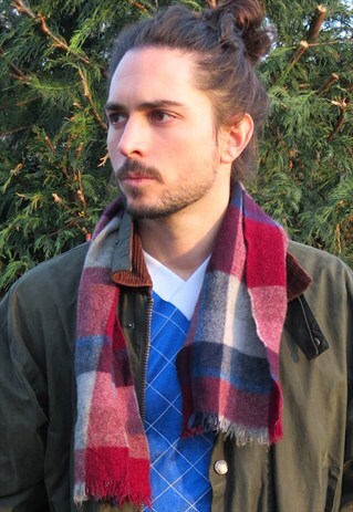 VINTAGE 80S SAMMY WOOL MOD SCARF - MADE IN ENGLAND - CLASSIC