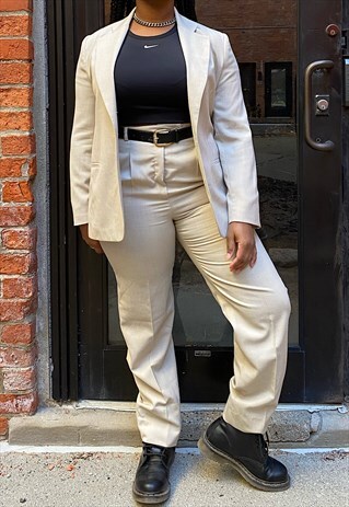 VINTAGE 80S BEIGE TAN SUIT