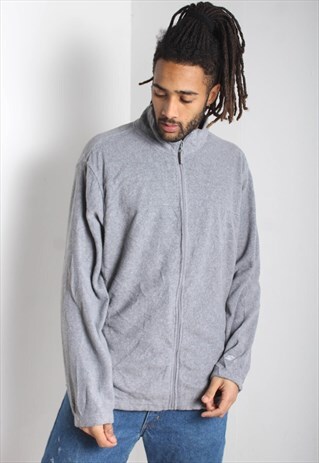 VINTAGE STARTER FULL ZIP FLEECE SWEATSHIRT GREY