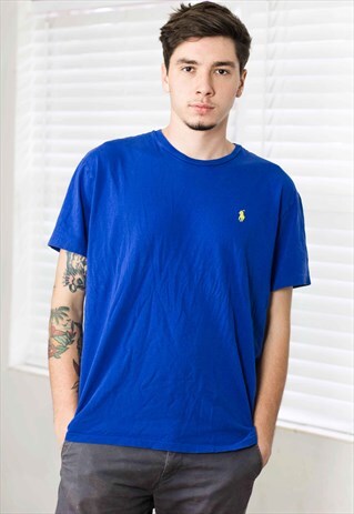 VINTAGE RALPH LAUREN T-SHIRT LOGO 90S L 6.2
