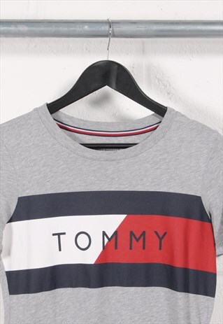 Vintage Tommy Hilfiger T-Shirt in Grey Crewneck Tee XS