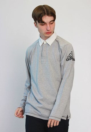 VINTAGE ADIDAS POLO SHIRT GREY