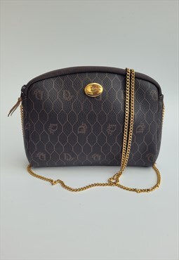 Vintage Christian Dior Brown Shoulder Crossbody Bag 