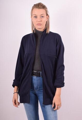 REEBOK WOMENS VINTAGE TRACKSUIT TOP JACKET XXL NAVY BLUE 90S