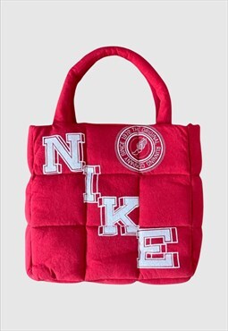Reworked Nike Puffer Bag Red