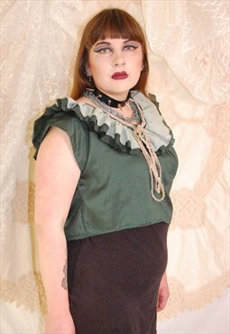 Vintage Style Punk Clowncore Ruff Top Relaxed Fit Size 16