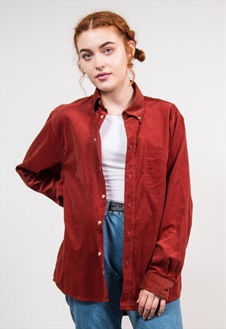 VINTAGE 90'S RUST CORD GRUNGE SHIRT