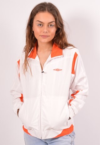 VINTAGE UMBRO TRACKSUIT TOP JACKET WHITE