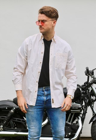 TIMBERLAND USA WHITE DENIM VINTAGE SHIRT