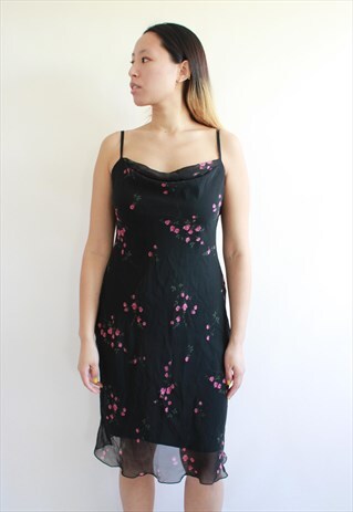 grunge pink dresses asos marketplace sheer 90s roses dress