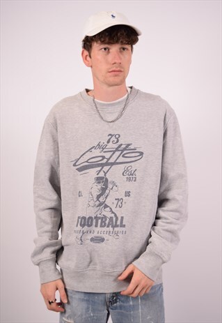 VINTAGE LOTTO SWEATSHIRT JUMPER GREY