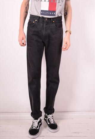 LEVI'S 505 MENS VINTAGE JEANS W32 L34 BLACK 90S