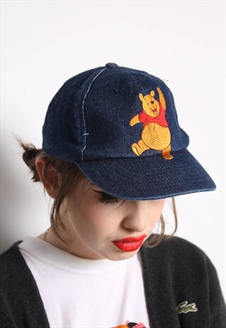 VINTAGE WINNIE THE POOH BASEBALL CAP HAT BLUE